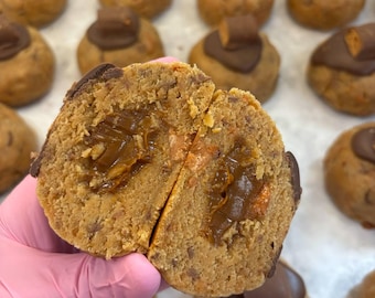 Gourmet Butterfinger Crunch Cookie Recipe | Soft & Chewy Stuffed Bakery-Style Cookies | Digital Download