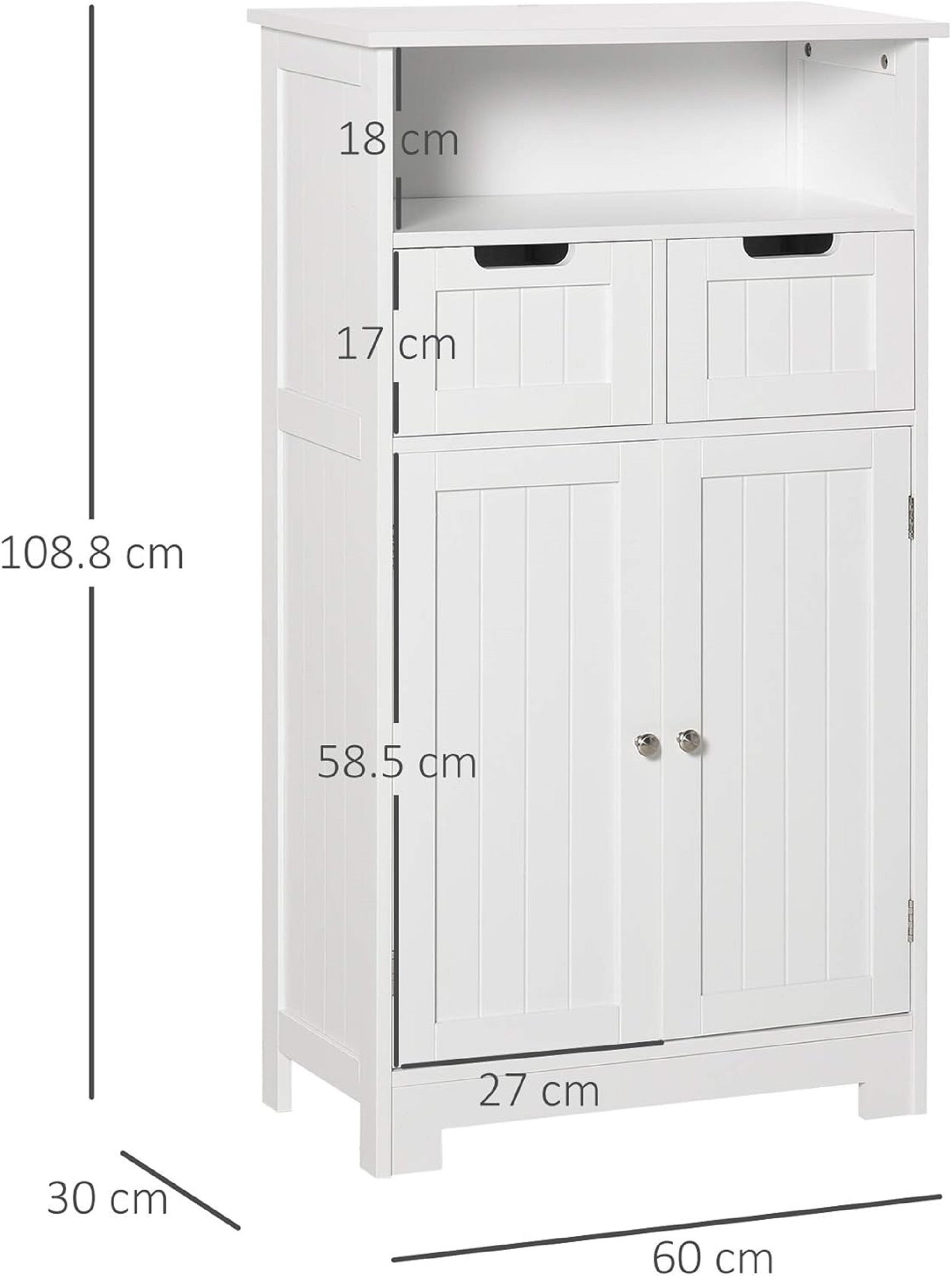 Bathroom Cabinet White Free Standing Bathroom Storage Cabinet With 2 ...