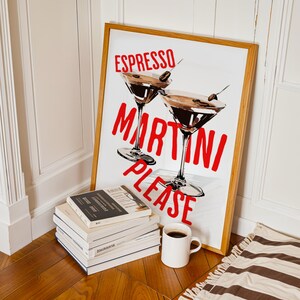 Espresso Martini, Cocktailkarte, Martini-Gläser, Martini Print, Espresso Martini Print, Cocktail Poster