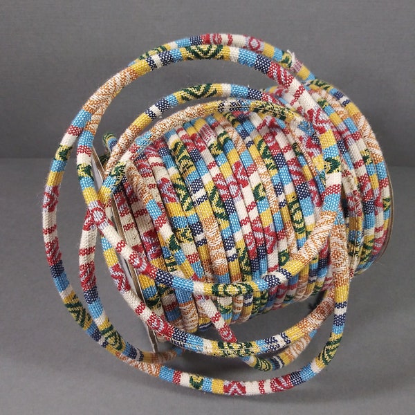 4 MM, GOLD RUSH Colorful Ethnic Cloth Cord From KBeads,  Sold by the Yard, Great for Pendant Necklaces or Bracelets