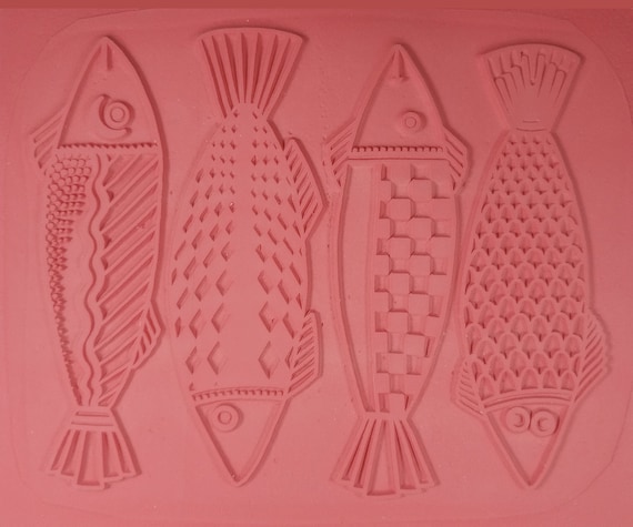 Fish Rubber Stamp By Stamps By Impression - Handmade USA Wood Stamp