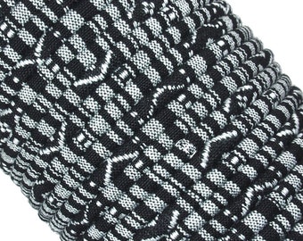 6 MM, Black & White Woven Ethnic Cord, One or More Continuous Yards, 6-7 MM, Great for Necklaces or Bracelets, Just Use Your Imagination
