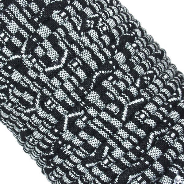 6 MM, Black & White Woven Ethnic Cord, One or More Continuous Yards, 6-7 MM, Great for Necklaces or Bracelets, Just Use Your Imagination