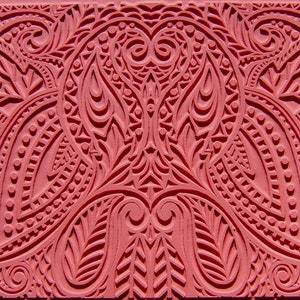 Paisley Rubber Stamp: 7x9&quot; Flexible Intaglio Mat, Deep Impression