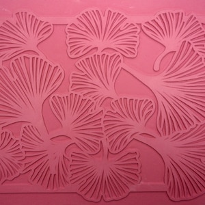 Bordered GINGKO RUBBERSTAMP 7&quot; X  9&quot; Unmounted Flexible Stamping Sheet, Intaglio Hand Drawn Image, Self Contained Border, Clean Crisp Lines