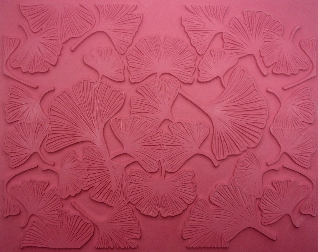 Ginkgo Leaf Rubber Stamp: Intaglio Pattern Sheet (7