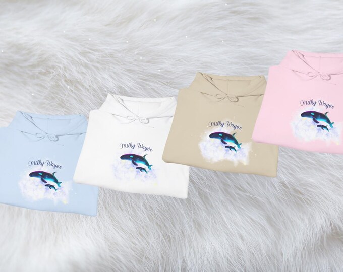 Featured listing image: Ocean Lover Whale Hoodie, Matching whale clothing for whale fans, Themed hoodie for enthusiasts, Ocean inspired hoodie for whale fans