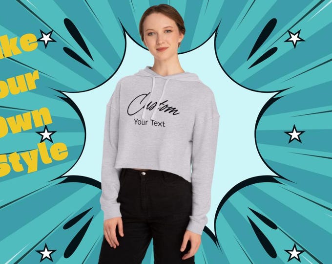 Featured listing image: Personalized Women's Custom Hoodie, Custom Text Girl's Custom Hooded Sweatshirt, Personalized Women's Sweatshirt - Unique Customized Gift
