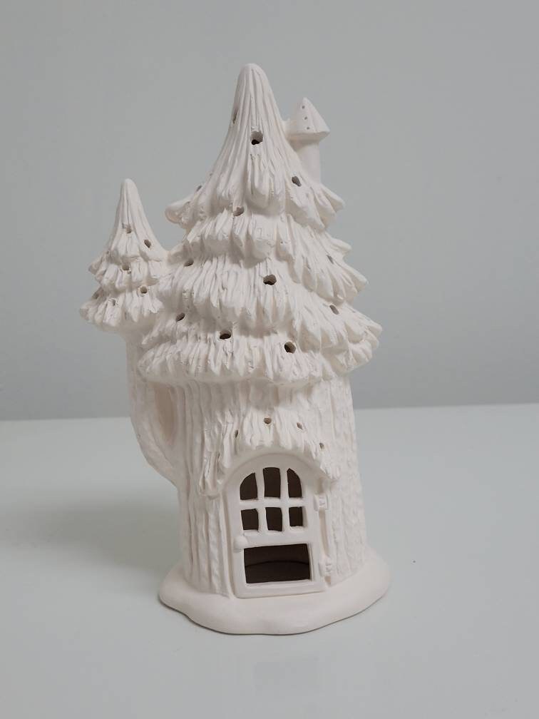 Figurine Père Noël Sur Toit - Céramique Biscuit à Peindre - Déco Noël PotteryPie