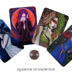 From the Dark Depths ACEO Print gothic mermaid evil beach sea Artist Trading Cards ATC Fantasy Art image 3