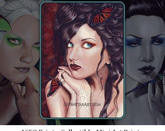 Fantasy Art ACEO Prints Butterfly Moth Dragonfly Goddesses Portraits Fairies Artist Trading Cards ATC - Individually or Set