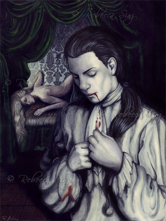 Another Ruined Cravat PRINT Georgian Gothic Vampire Blood Portrait Male  Aristocrat Victim Horror Fantasy Art 3 SIZES - Etsy