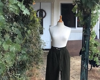 Pantalones vintage de lana verde oliva