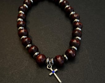 Handcrafted Beaded Cross Bracelet