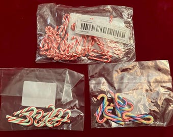 Dollhouse Christmas, miniature Fimo candy canes 25 pcs