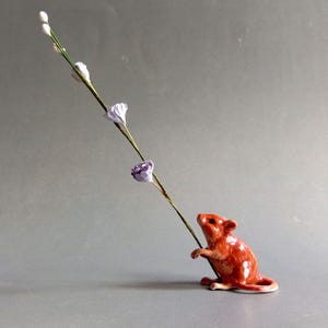 Keramik Maus Keramik Figur Miniatur Keramik Ratte Figur Tier Dekor Braune Ratte Mäuse Figur Winzige dekorative Sammlerstücke Ferien Geschenke