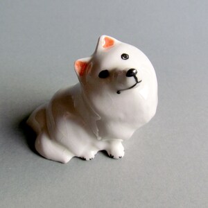 Dog Miniature Ceramic Animal Figurine Small Statue Collectible Dog Porcelain Dog Figurines Collectible Decor Gifts Dog Figures Toy USA White image 4