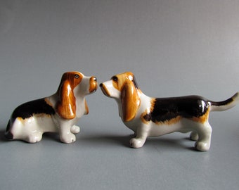 CHOOSE Basset Hound Dog Miniature Ceramic Animal Figurine Small Statue Collectible Dog Porcelain Dog Figurines Collectible Décor Gift Figure