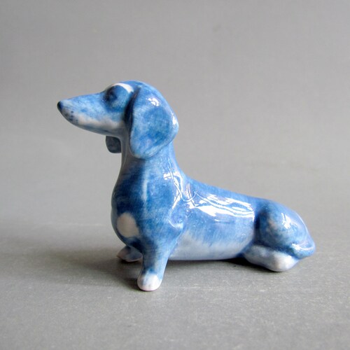 Ceramic Dachshund Figurines Miniature Animal Figurine Etsy Canada