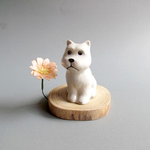 Westie Terrier Dog Miniature Ceramic Animal Figurine Statue Collectible Dog Porcelain Collectible Decor Gift Figures Statuette White CHOOSE
