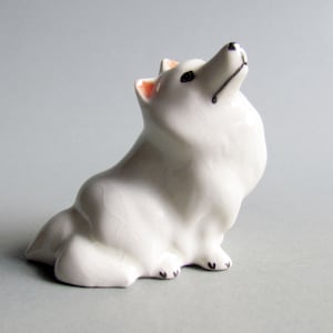 Dog Miniature Ceramic Animal Figurine Small Statue Collectible Dog Porcelain Dog Figurines Collectible Decor Gifts Dog Figures Toy USA White image 1