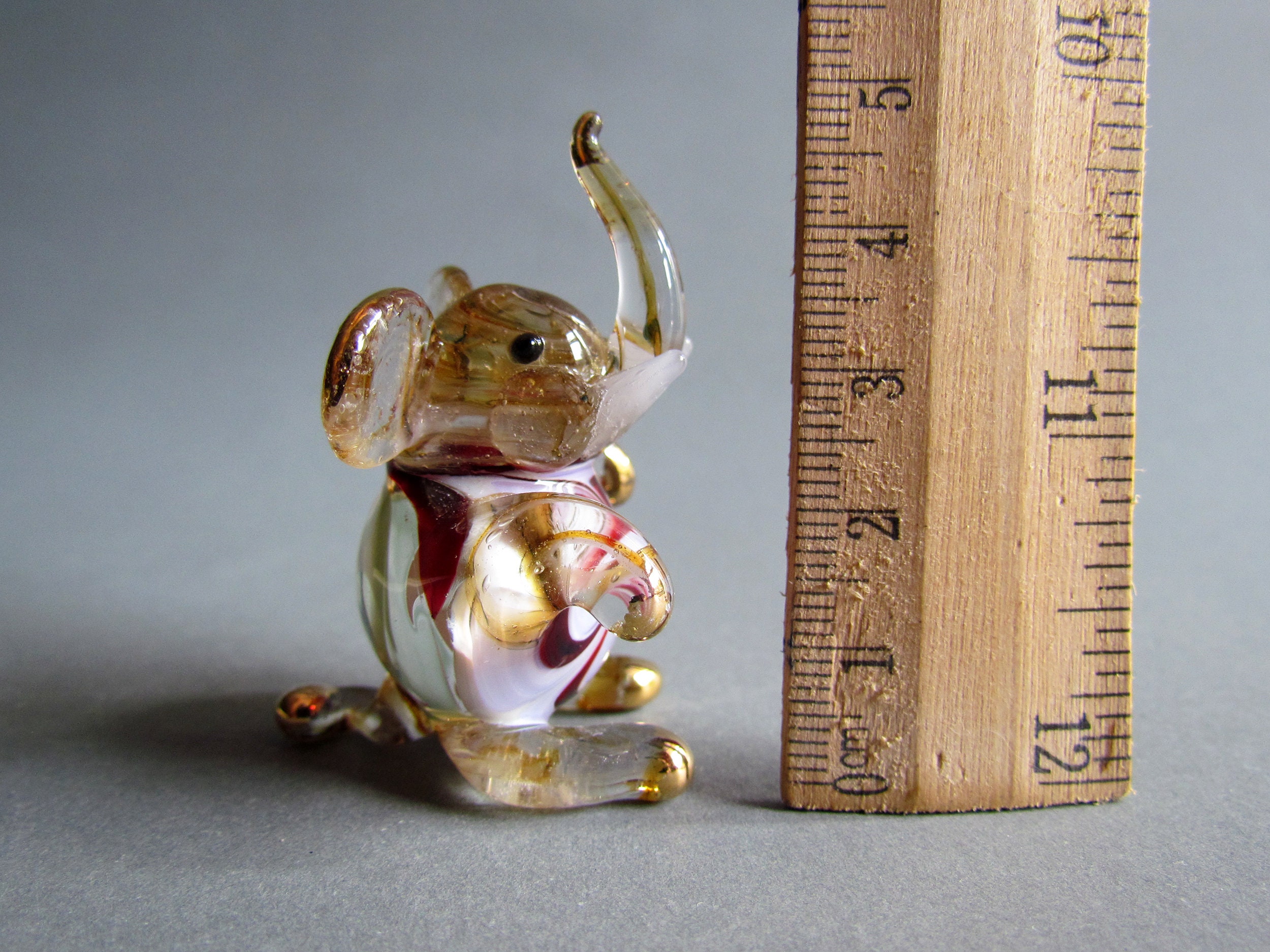 Gecko Miniatur-Figur Aus Mundgeblasenem Glas – Mehrfarbiges Sammlerstück, Handbemaltes Dekorations- & Geschenkobjekt (3.8x8.9x2.2 Cm)