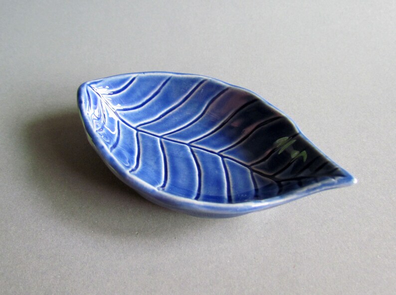 Leaf Small Bowl Ceramic Sauce Snack Dish Serving Plate Tableware Blue Leaf Green Blue Cream CHOOSE image 7