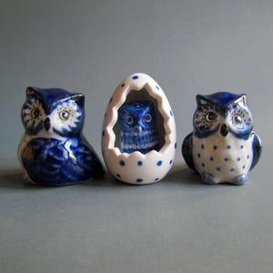 Owl Bird Ceramic Figurine Miniature Porcelain Animal Statue Incense Holder Collectible Decor Small Tiny Little Owl Woodland Gift Brown