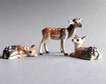 Hand-Painted Ceramic Deer Figurine, Vintage Nursery Decor, Animal Collectible Gift