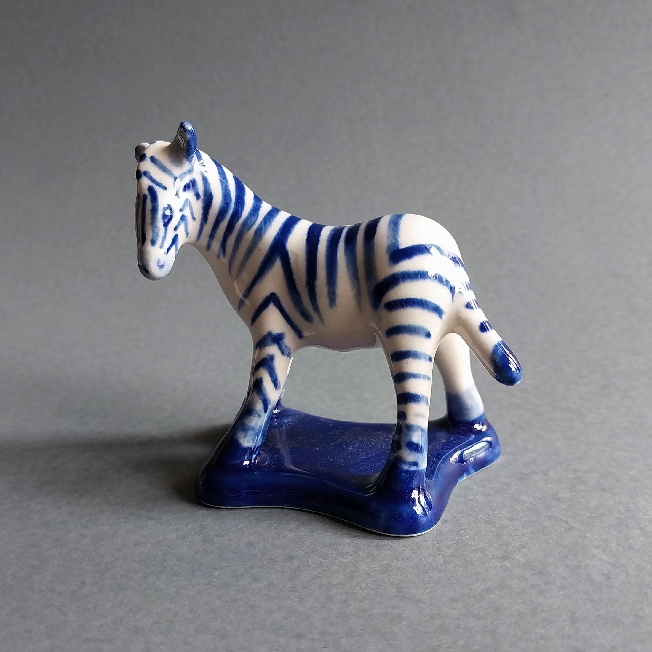Zebra Miniature Zebra Animal Ceramic,Porcelain Zebra,Porcelain Zebra Figurine,Ceramic Animal Figurine,Wild Animal,Zoo,Collectible delft blue