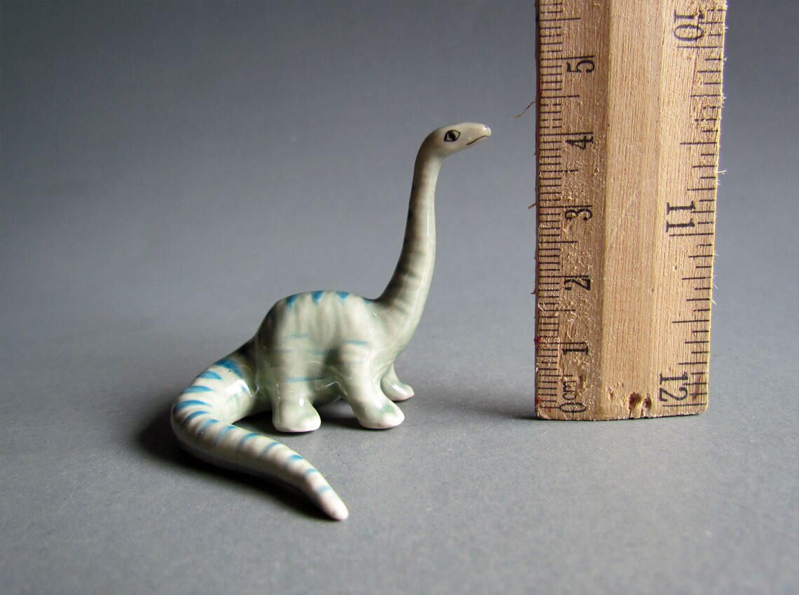Miniature Ceramic Figurine Dinosaur Animal Figure Mini Small Etsy