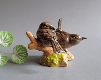 Adorable Brown Sparrow Bird Handcrafted Miniature Ceramic Porcelain Figurine Collectible Bird Collector Home Decor Bird Lover