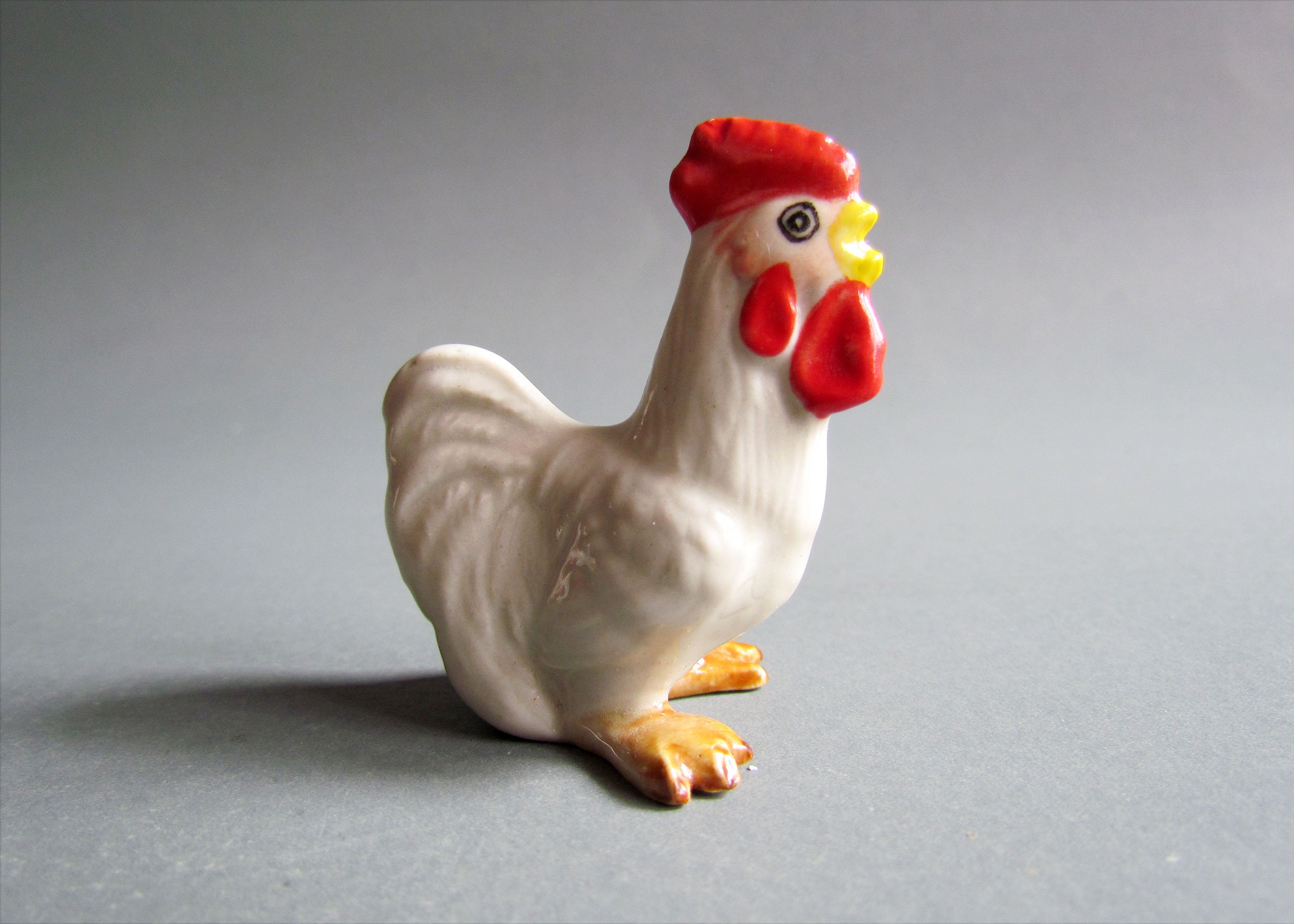 Miniature Animal Ceramic Figurine Little Tiny Chicken Etsy