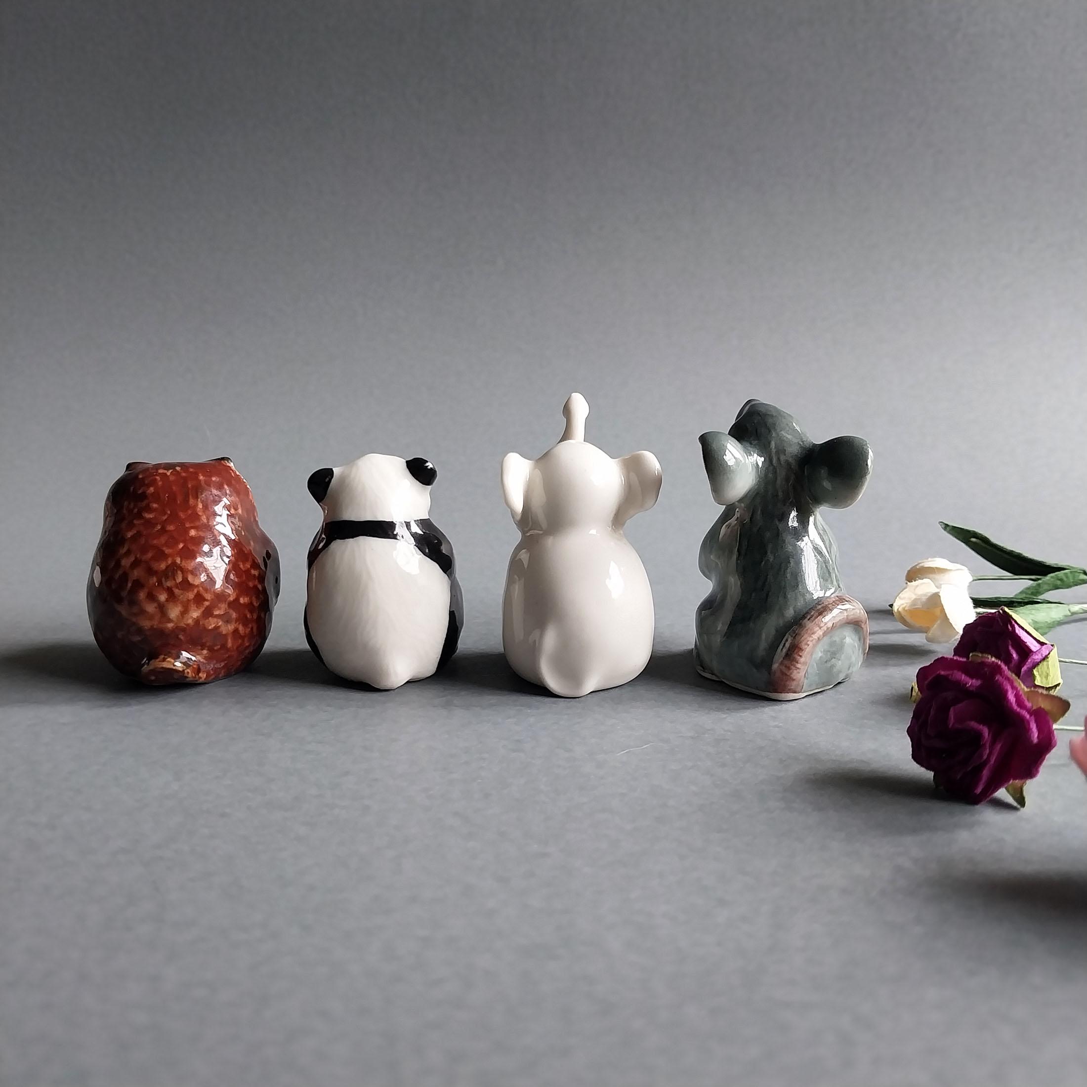 Whimsical Ceramic Animal Bud Vases / Incense Holders - Cute Desk Decor ...