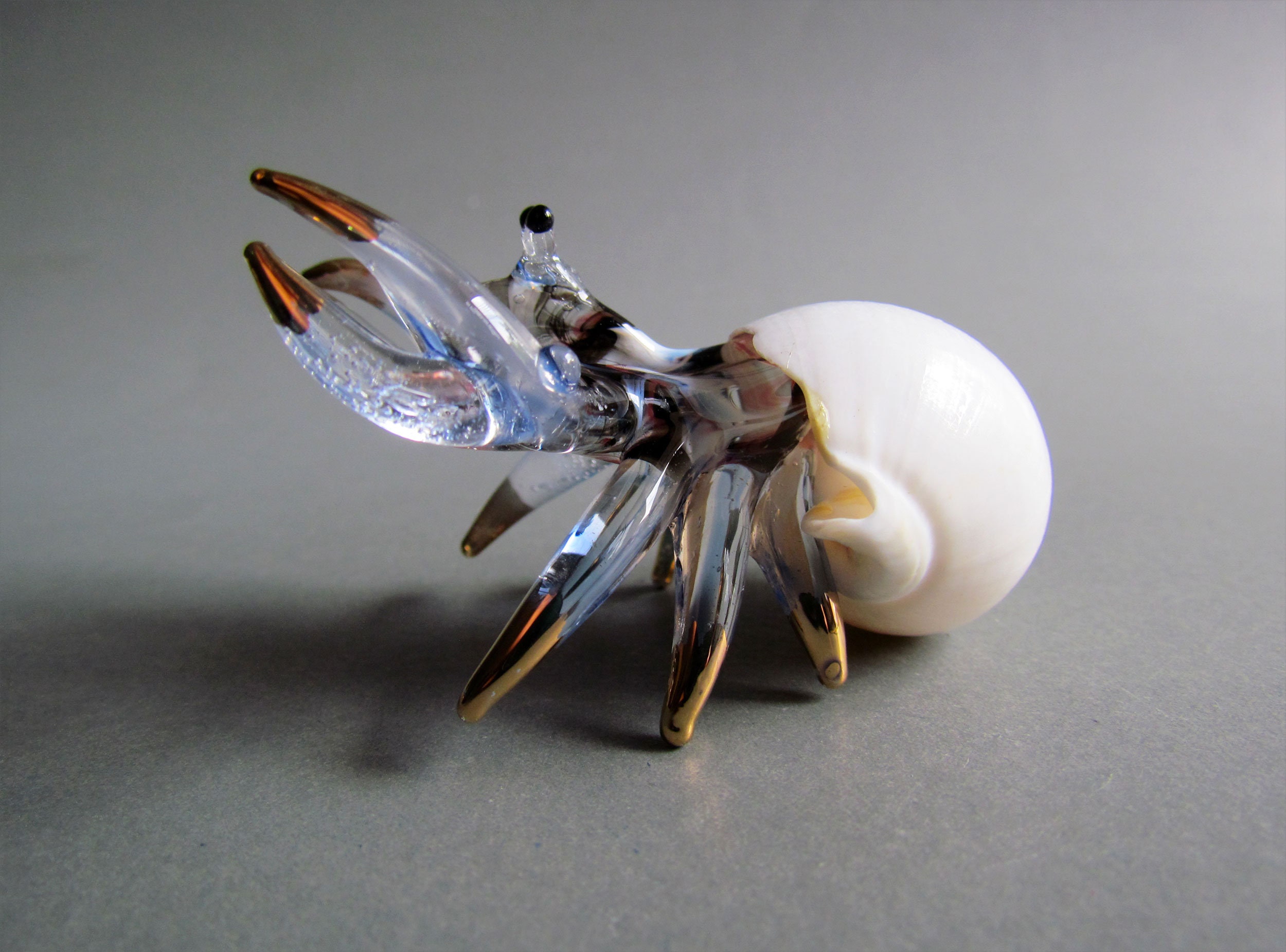 Hand Blown Glass Figurine Miniature Animal Crab Glass Figurine Etsy