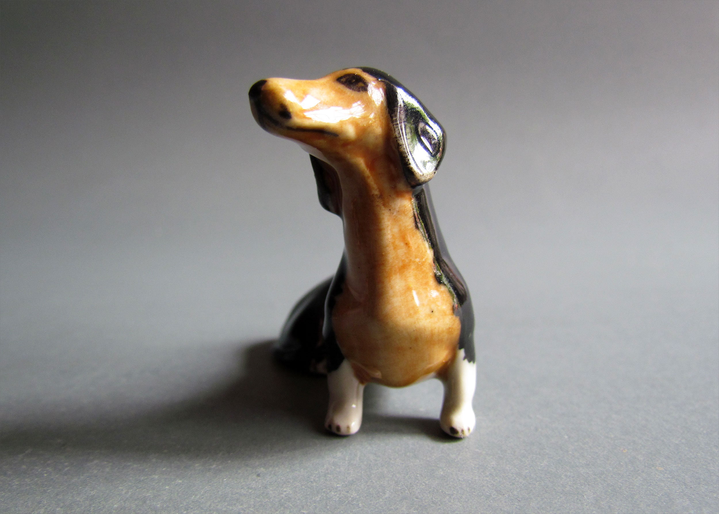 Dachshund Dog Small Pets Miniatures Ceramic Animal Figurine Etsy