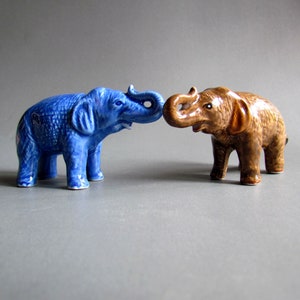 Blue ceramic elephant figurine - Etsy 日本