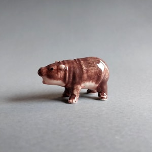 Hippopotame, céramique, porcelaine, animal, figurine, animal sauvage, zoo, collection, cadeaux, maison, poupée, miniatures, hippopotame, figurine, moo, deng, choisir