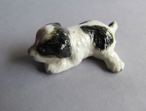 Miniature Ceramic Figurine Pomeranian Dog Collectible Puppy Handmade Gift Pets