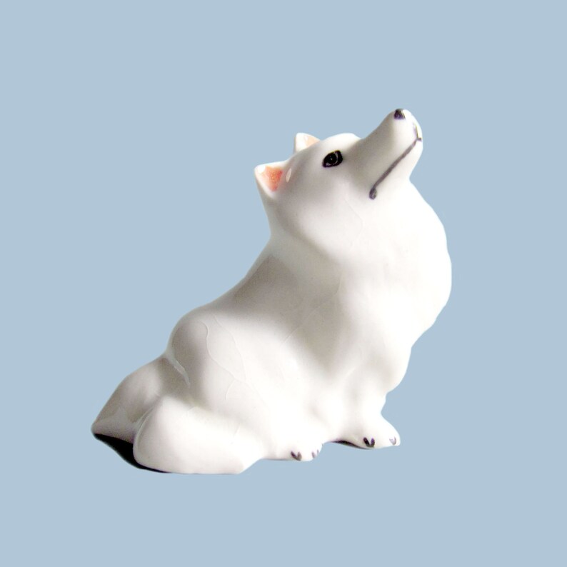 Dog Miniature Ceramic Animal Figurine Small Statue Collectible Dog Porcelain Dog Figurines Collectible Decor Gifts Dog Figures Toy USA White image 5