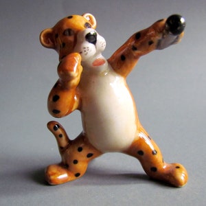 Tiger Playing Drum Musician Instrumentalist Little Animal Miniature Ceramic Figurine Statue Porcelain Figurine Collectible Decor Funny image 5
