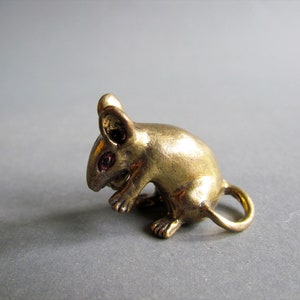 Estatueta de latão, pequeno rato, animal, estátua em miniatura de latão, figura de rato, colecionável, decoração, presente