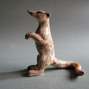 CHOOSE Meerkat brown raccoon ceramic porcelain animal figurine miniature statue collectible figure rainforest gifts crafts zoo delft blue D