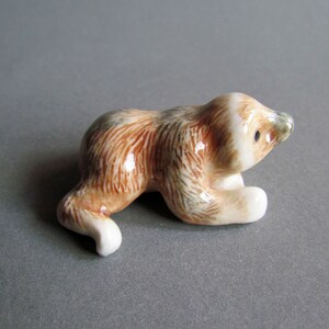 Miniature Sloth Figurine Ceramic Figurine Dollhouse Animal figure Mini Small Decor Collectible Gifts Monkey White Brown Statue Sculpture image 3