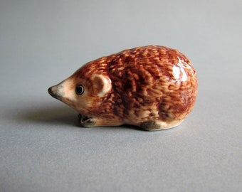 PORCUPINE Hedgehog Ceramic Porcelain Figurine,Miniature,Porcupine Figurine,Zoo,Animal Figurine Collector,Countryside,Decor,Brown,Sculpture