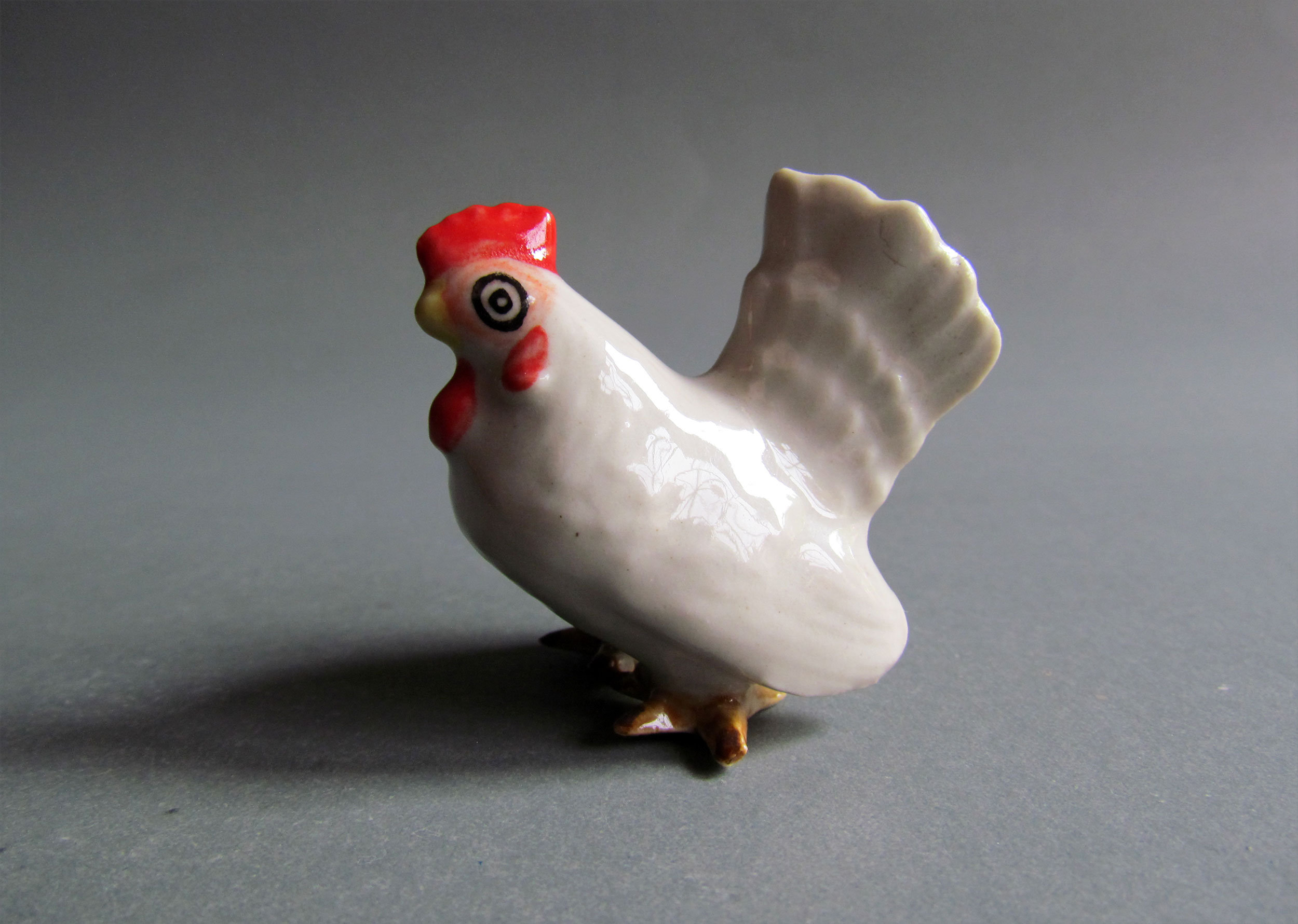 Miniature Animal Ceramic Figurine Little Tiny Chicken Etsy