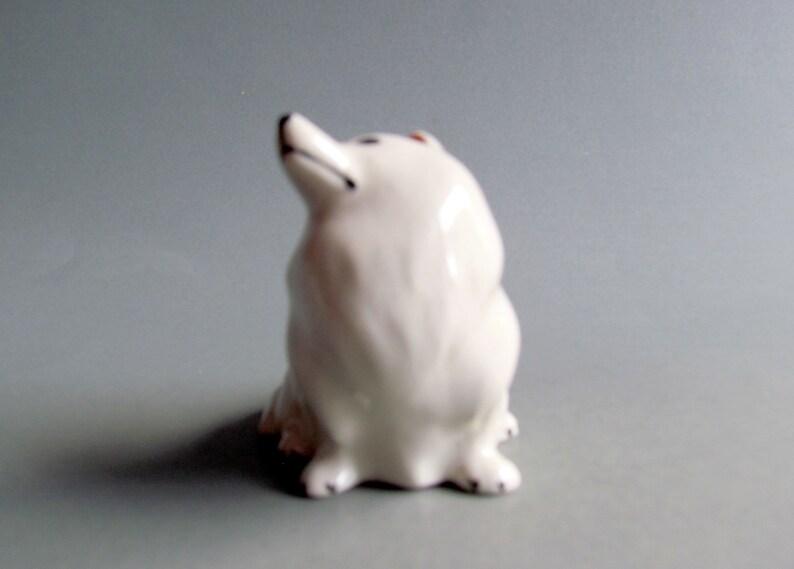 Dog Miniature Ceramic Animal Figurine Small Statue Collectible Dog Porcelain Dog Figurines Collectible Decor Gifts Dog Figures Toy USA White image 3