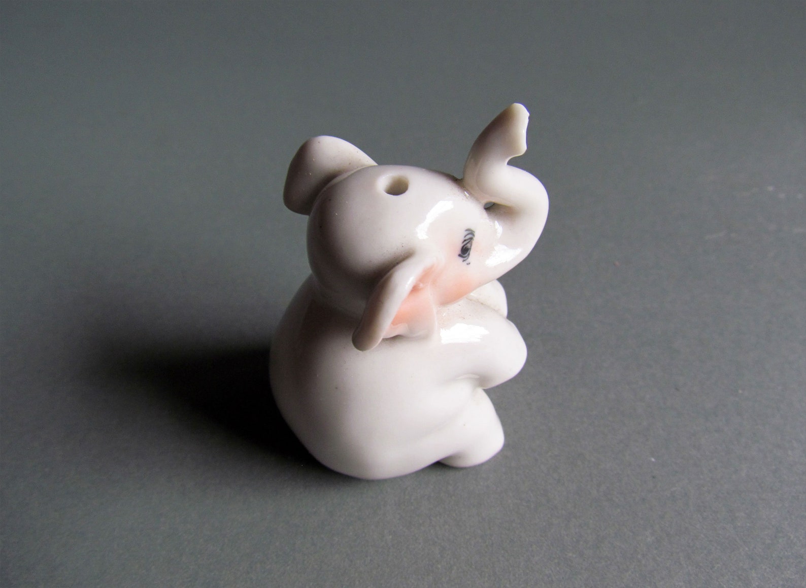 White Elephant Ceramic Figurine Miniature Porcelain Animal Etsy