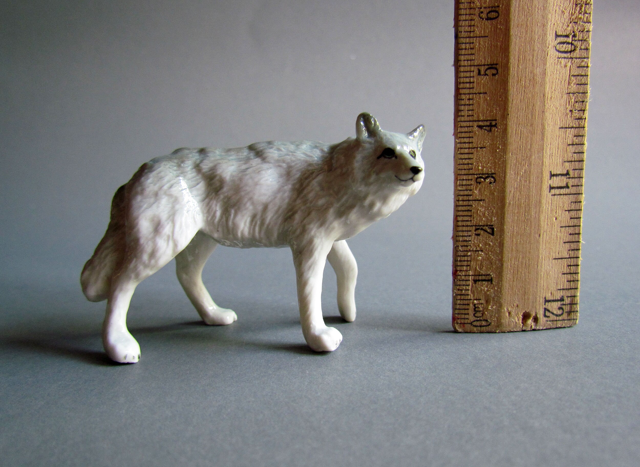 ceramic wolf statue