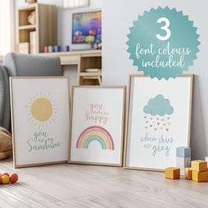 You Are My Sunshine Nursery Wall Art | Sunshine Baby Room Decor | Gender-Neutral Nursery Print | Inspirational Wall Art for Kids